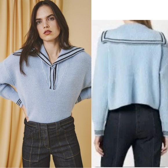 Cinq a sept Cecile sailor collar sweater size medium - Picture 1 of 11